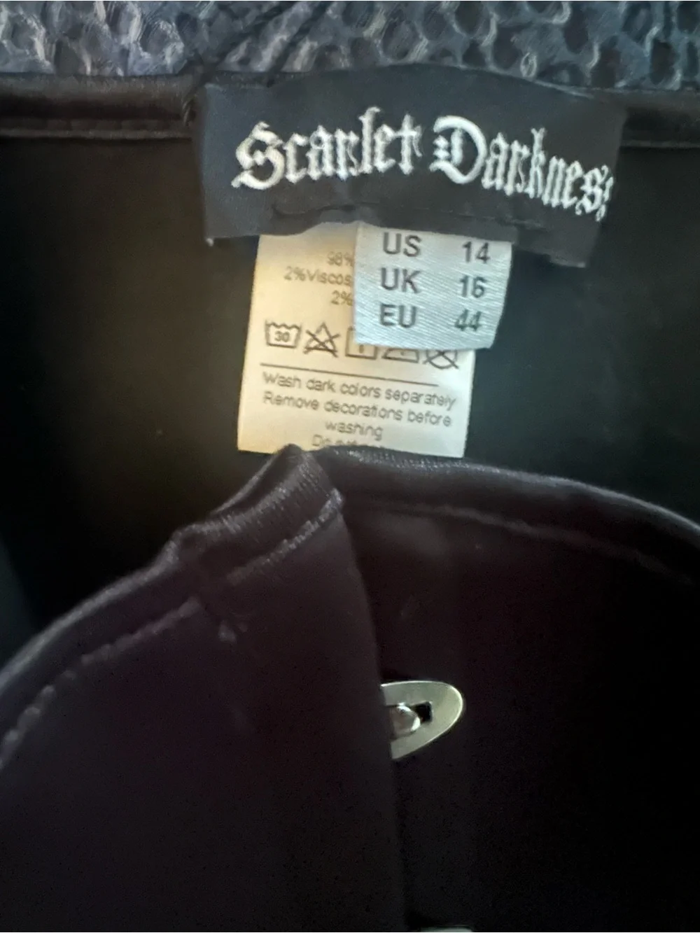 NWT Scarlet Darkness boned pirate corset belt size 14
